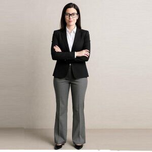 Ricki's Flared Dress Pants Career Work Trousers Grey Slacks Normcore Office
